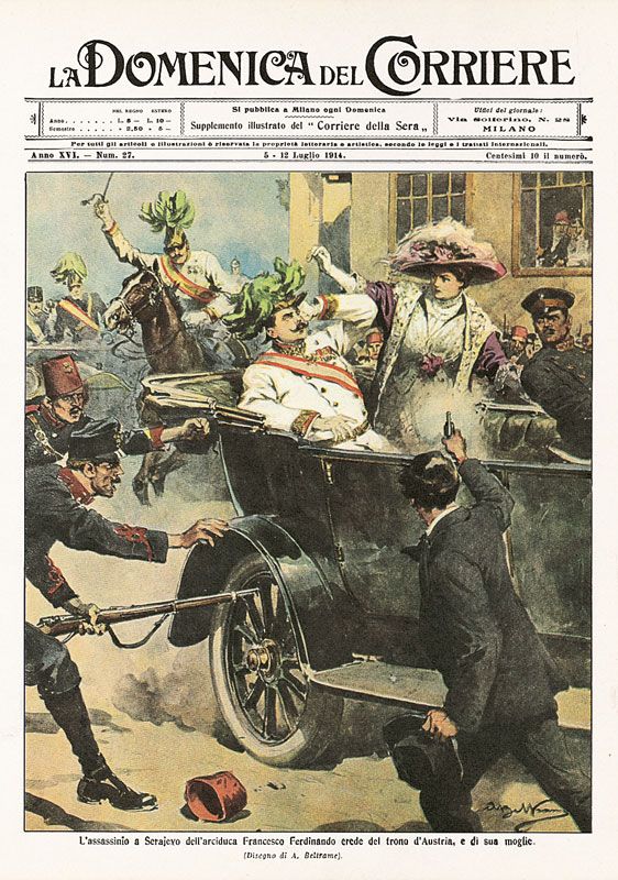 Giornale del 1914 durante l'inizio della Prima guerra mondiale
