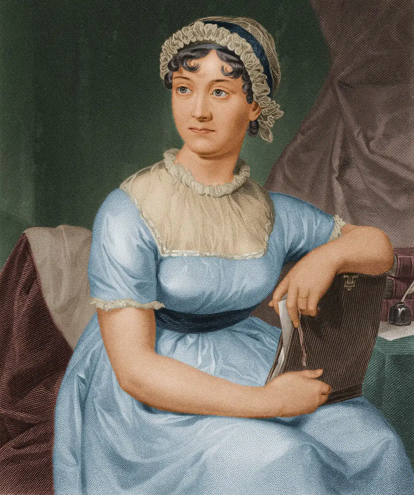 Ritratto di Jane Austen, autrice di Orgoglio e pregiudizio