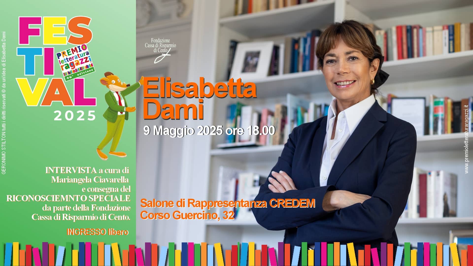 Elisabetta Dami e Geronimo Stilton protagonisti del Premio Letteratura Ragazzi 2025