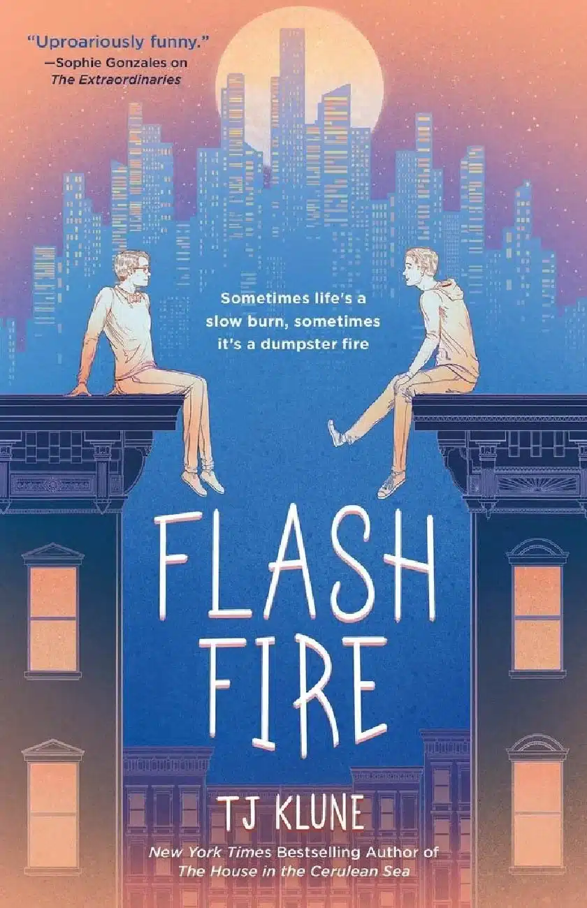 Copertina di Flash Fire di TJ Klune, secondo libro di The Extraordinaries