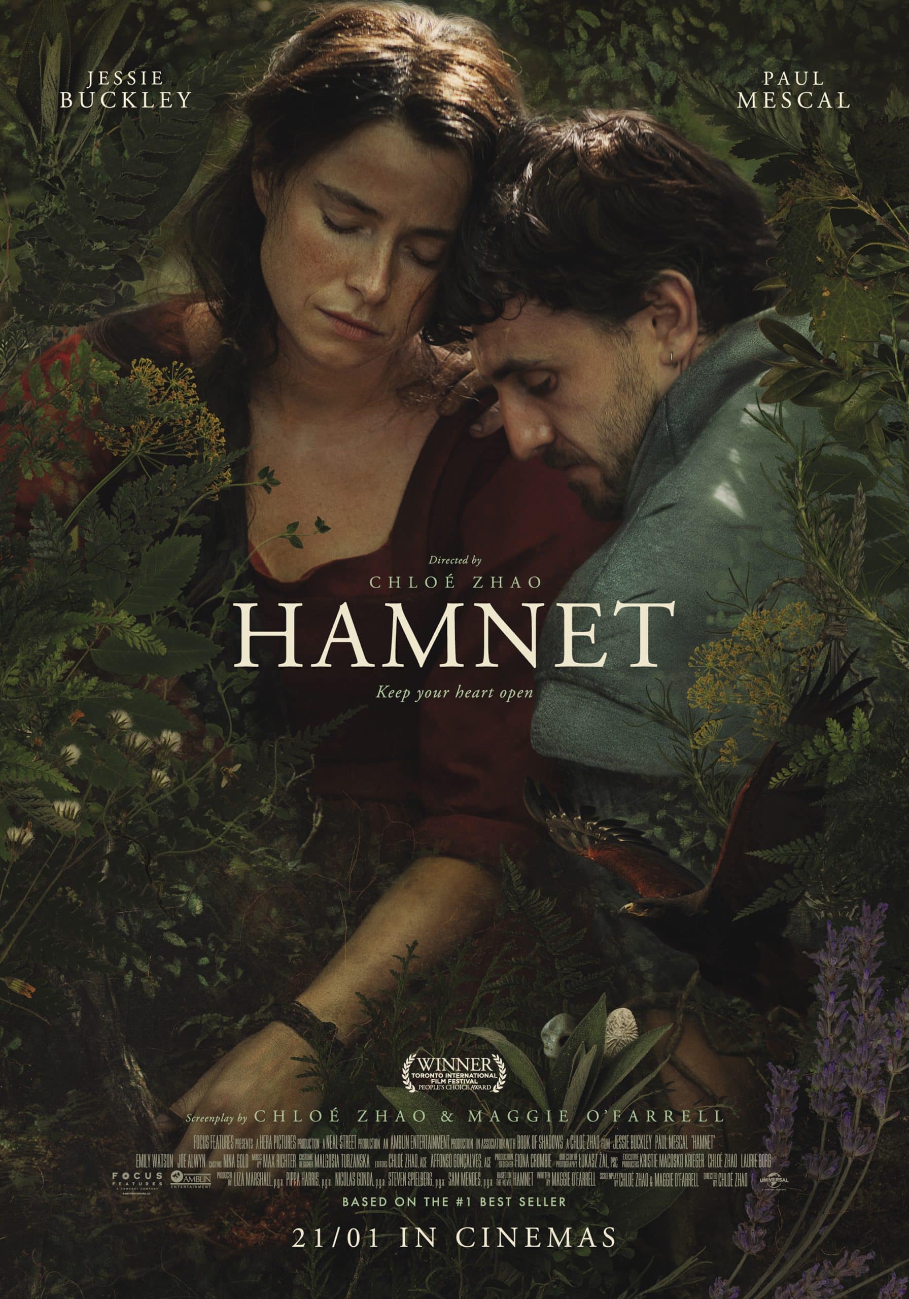 Hamnet, poster del film con Jessie Buckley e Paul Mescal