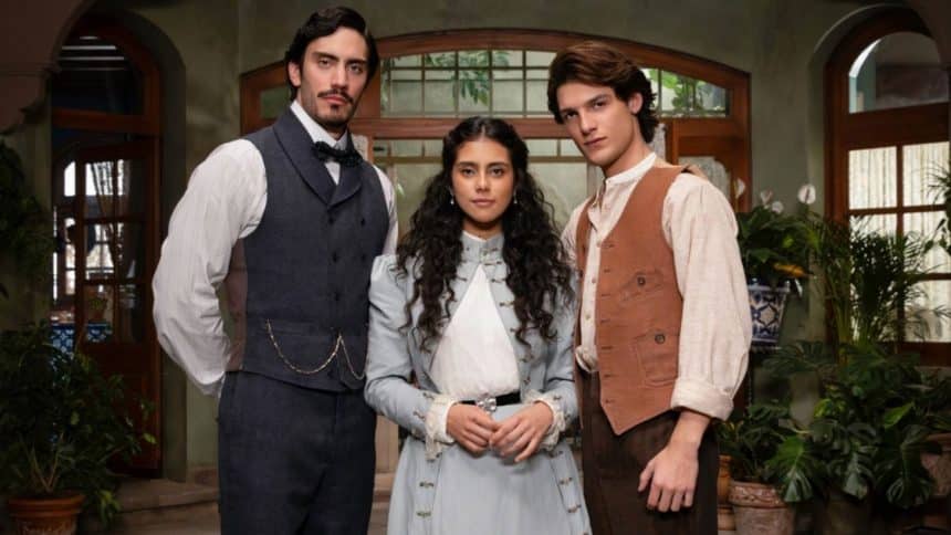 Renata Vaca con Juan Pablo Fuentes e Iván Amozurrutia nella serie Male d'amore