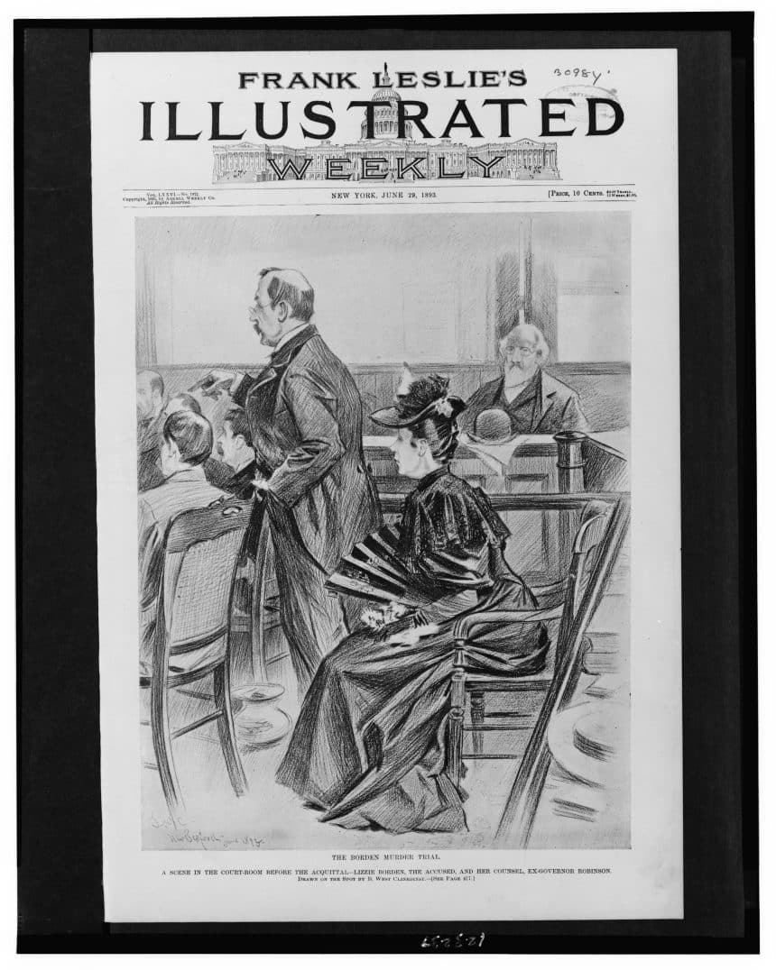 Il processo a Lizzie Borden in un'illustrazione del 1893