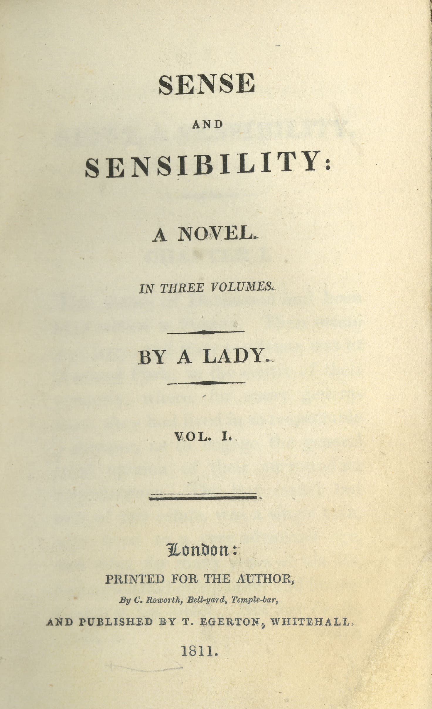 Ragione e sentimento di Jane Austen, prima edizione del 1811
