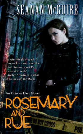 Copertina di Rosemary and Rue di Seanan McGuire, primo libro di October Daye