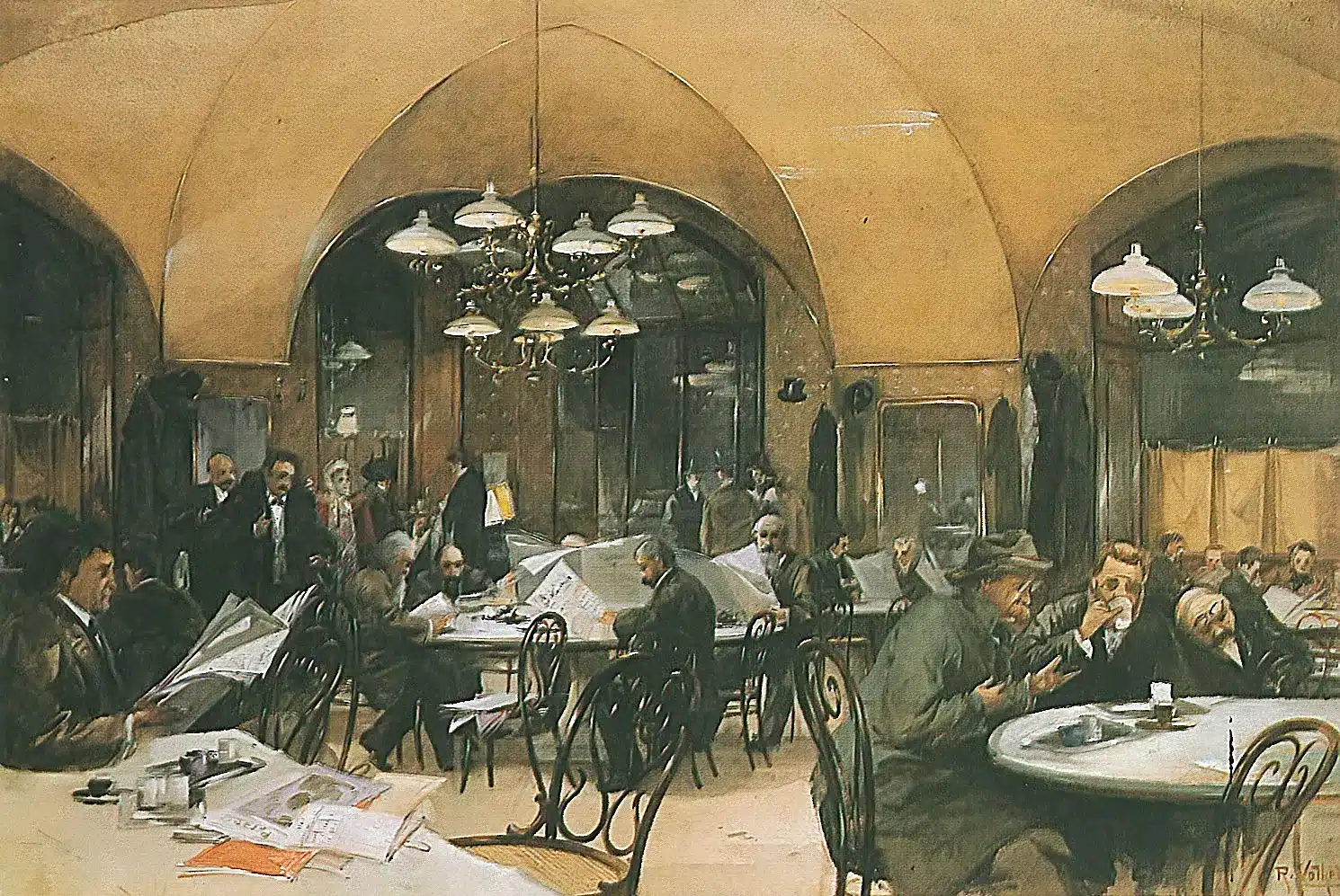 Caffè letterario viennese alla fine dell'Ottocento