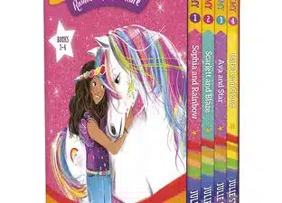 Copertine dei primi quattro libri di Unicorn Academy di Julie Sykes